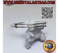 Bracciale rigido in argento 925‰ a cerchio con chiusura scorrevole regolabile (p