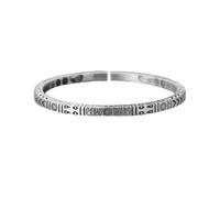 Bracciale rigido in argento sterling 925, gioielli in argento da donna, bracciale etnico totem di buon auspicio, bracciale in argento placcato moda retrò tinta unita for uomo e donna, apertura regolab
