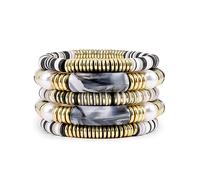 Bracciale rigido in bambù con perline colorate in acrilico trasparente, elasticizzato, regalo per migliori amici, coppie, familiari, fratelli, sorelle, amanti