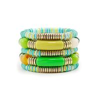 Bracciale rigido in bambù con perline colorate in acrilico trasparente, elasticizzato, regalo per migliori amici, coppie, familiari, fratelli, sorelle, amanti