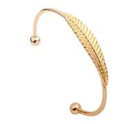Bracciale rigido in rete con foglie scintillanti braccialetto da sposa braccialetto regolabile tono oro donne ragazze amanti regali, Misura unica, Metallo