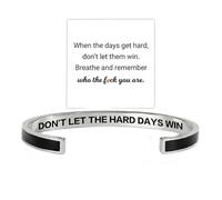 Bracciale rigido motivazionale con scritta "Remember Who The F you are", in acciaio inox, con messaggio nascosto inciso, regalo per donne, sorelle, amiche, Adjustable, Nessuna pietra preziosa