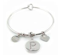 Bracciale Rigido Pendente Ciondolo Donna Alessia Fashion Lettera R con Cristalli