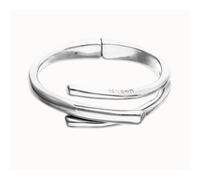 Bracciale rigido placcato in argento 925 con tre forme organiche intrecciate (L)