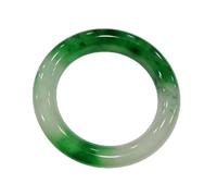 Bracciale rigido rotondo in giada gioiello Feng Shui in giada bianca e verde con motivi floreali regalo per la mamma,58mm