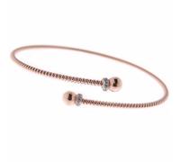 Bracciale rigido schiava a cerchio da donna in argento rosa con zirconi
