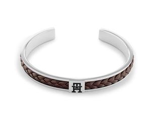 Bracciale Rigido Uomo TOMMY HILFIGER 2790489 Acciaio Inossidabile Pelle Marrone