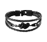 Bracciale Rigido Vintage In Pelle Da Uomo E Da Donna Con Freccia "Segui Il Tuo Cuore", Braccialetto Dell'Amicizia Per Coppie Con Amore Infinito Per Sempre, Per Natale E Capodanno, Colore 1, 19 Cm