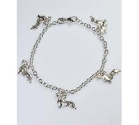 Bracciale rolò medio Bassotto a pelo duro pendenti 3D in argento 925 Luce