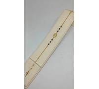 Bracciale Rosario Argento 925/1000 Dorato grani onice sfaccettata Madonna incisa