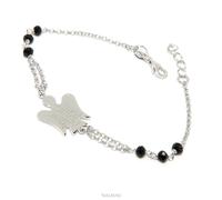 Bracciale rosario Argento 925 con angelo custode preghiera ave maria uomo donna