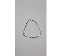BRACCIALE ROSARIO ARGENTO DONNA CROCE MADONNA SFERE CRISTALLI COLORATI