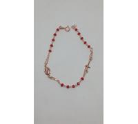 BRACCIALE ROSARIO ARGENTO DONNA CROCE MADONNA SFERE CRISTALLI COLORATI