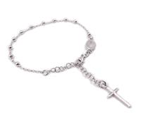 Bracciale Rosario con Medaglia Madonna in argento 925‰ unisex uomo donna