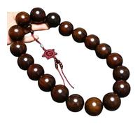 Bracciale rosario vintage in legno di incenso rosso - Energia Zen, braccialetto elastico portafortuna, perline di legno unisex, gioiello spirituale for meditazione/yoga(30mm*19b1)