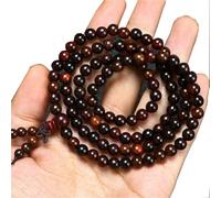 Bracciale rosario vintage in legno di incenso rosso - Energia Zen, braccialetto elastico portafortuna, perline di legno unisex, gioiello spirituale for meditazione/yoga(6mm*108a)