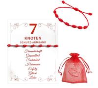 Bracciale rosso con 7 nodi, carta + sacchetto con coulisse, bracciale rosso da donna, protezione portafortuna, braccialetto rosso con 7 nodi, braccialetto portafortuna, braccialetto rosso con perizoma