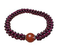 Bracciale Rosso del Granato Naturale Bracciale Fai da Te Intrecciate a Mano Fai da Te