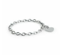 Bracciale Sagapo Cuore Stella Quadrifoglio Donna Acciaio Catena Ciondolo