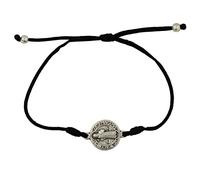 Bracciale San Benedetto | Cordino regolabile con medaglia di San Ben | Patrono degli studenti e dell'Europa | Grande regalo cattolico per la prima comunione o cresima, Metallo, Senza pietre preziose