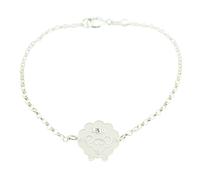 Bracciale Sardegna Eja ciondolo pecora con corna ariete argento smalto bianco