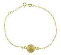 Bracciale sardo donna in argento dorato maglia giunchiglio con centrale corbula