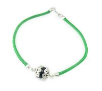 Bracciale Sardo Portafortuna con Su Coccu - Cordino Verde e Argento 925