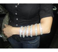 bracciale schiava a SPIRALE 3 fili STRASS SWAROVSKY 6 giri strass