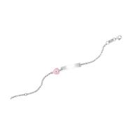 Bracciale Scout ID in argento sterling 925/- rodiato 1 cuore smaltato rosa NUOVO