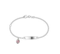 Bracciale Scout ID in argento sterling 925/- rodiato con 1 cuore cristallo rosa