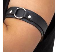 Bracciale sentimentale regolabile in pelle PU nera larga braccio superiore uomo rock sentimentale costume gioielli in pelle PU braccio superiore