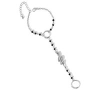 Bracciale Serpente a Dita Unite in Lega Argento, Stile Elegante