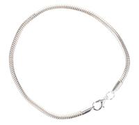 Bracciale Serpente in Rame Argentato, Catena Snake Semplice