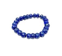 Bracciale sfaccettato Blue Jade Bracciale Genuino Gemma, Protezione allevia Il Dono di ansia da Stress per Gli Uomini e Le Donne Gioielli di (8 mm 7,5 Pollici)