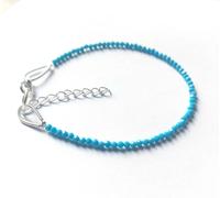 Bracciale Sfaccettato Rondelle 2 mm Fatto a Mano Bella Addormentata Gemma Tur...