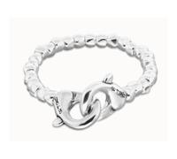 Bracciale sfere placcato argento con moschettone a incastro (L)
