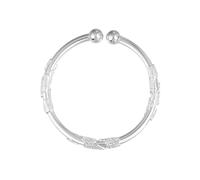 Bracciale Silver Classic - Silver Bead Bangles, Beaded Open Bracciale | Beaded Open - Braccialetto da donna con scritta "Anniversaries", laurea, matrimonio, viaggio, data, compleanno, lavoro