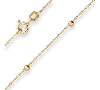 Bracciale Singapur In Perline Di Oro Giallo 375 19Cm Con Anello Intermedio