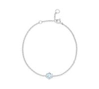 Bracciale Singolo In Argento Sterling 925 Con Topazio Blu A 6 Griffe