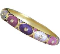 Bracciale smalto, bracciali vintage Braccialetti classici unici classici in smalto cloisonné con cerchi colorati for accessori da donna Braccialetti etnici tradizionali artigianali Regali in Cina(Purp