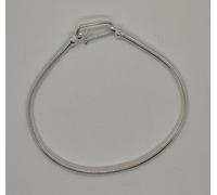 BRACCIALE SNAKE SERPENTE ARGENTO 700 UOMO TIBETANO CODA TOPO INDIA CM 20.3 S6.1