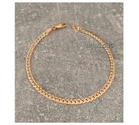 Bracciale Sottile In Maglia Inglese Bombata Placcato Oro 18 Carati 750/1000