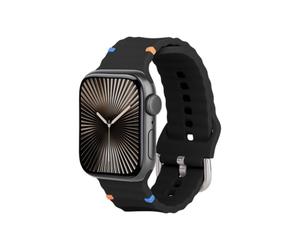 Bracciale sportivo - JUSTIN - ActiveFlex - Silicone morbido - Compatibile con Apple Watch 38/40/41/42 mm - Nero