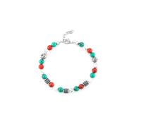 BRACCIALE STEEL, HOWLITE VERDE, ROSSO BIANCO.