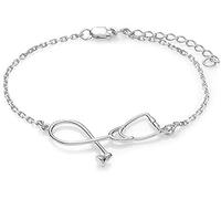 Bracciale stile stetoscopio in lega unica Bracciale da donna Regalo speciale Gioielli per infermiere Dottore Regalo di laurea Studente di Medicina (Argento) Processo professionale