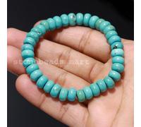 Bracciale superiore Howlite Turchese Liscio 8-9MM Chakra Elasticizzato Guarig...