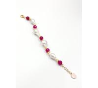 Bracciale Sveva linea eclissi perle scaramazza bianca e agata rubino