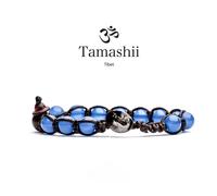 BRACCIALE TAMASHII ORIGINALE TIBETANO PIETRA BLUE AGATE BHS 900-18