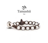 Bracciale tamashii originale tibetano pietra WHITE AGATE BHS 601-14
