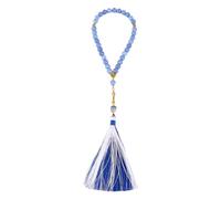 Bracciale Tasbih in vetro intrecciato a mano con nappe luminose Accessorio versatile per preghiere e dichiarazioni Tasbih con perline vetro